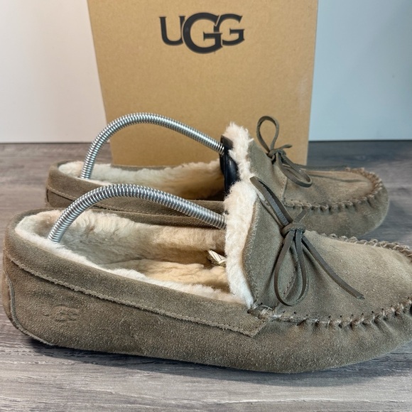 UGG Plush Suede Moccasin Wool Loafers Col: Dry Leaf Mens 11 - Picture 4 of 9